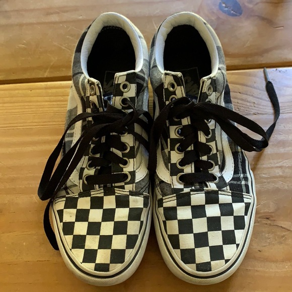 vans plaid checkerboard old skool platform